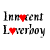 The words "Innocent Loverboy" with two Os replaced by hearts.
