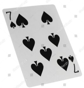 A seven of spades playing card. Image from Shutterstock.
